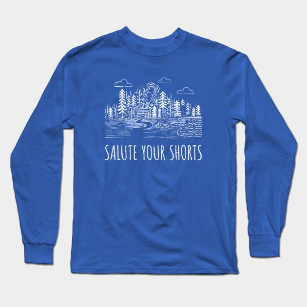 Salute Your Shorts Camp Illustration Long Sleeve T-Shirt by The90sMall